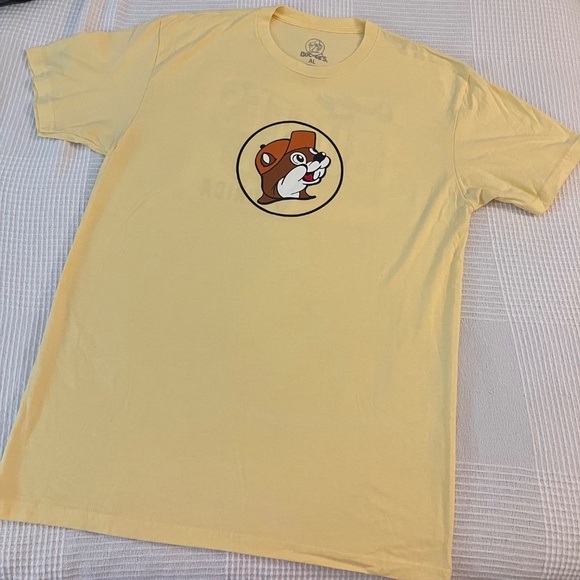 Greetings from Buc-ee's Florida Adult Size L Large Beaver Graphic T Shirt Yellow - Picture 5 of 5